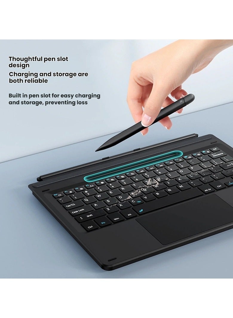 Compatible with Surface Pro 11/10/9/8/X magnetic keyboard with pen slot, multi-colour backlit external Bluetooth keyboard, precise fit, efficient input - Image 2