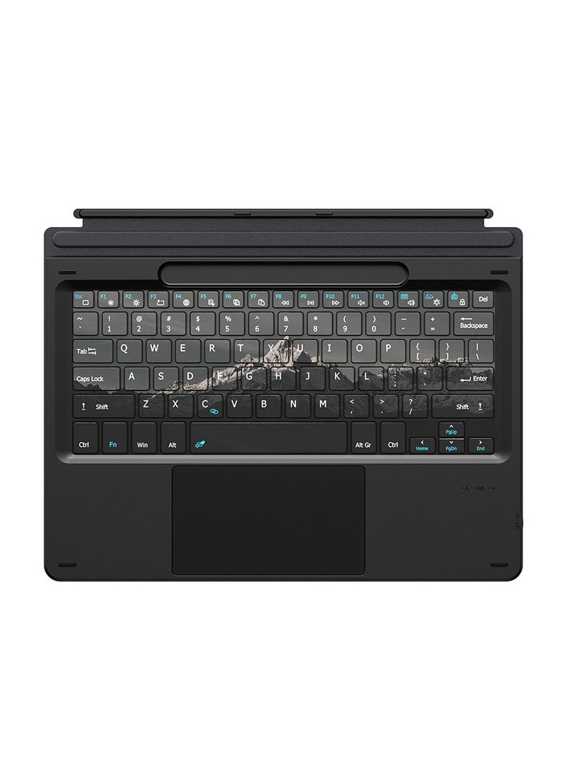 Compatible with Surface Pro 11/10/9/8/X magnetic keyboard with pen slot, multi-colour backlit external Bluetooth keyboard, precise fit, efficient input - Image 1