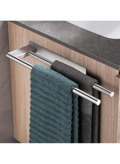 mriya Towel Rail No Drilling Stainless Steel Double Towel Rail Self-Adhesive Two Arm Guest Towel Holder Wall Mounted for Bathroom Kitchen  - Image 1