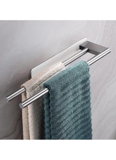 mriya Towel Rail No Drilling Stainless Steel Double Towel Rail Self-Adhesive Two Arm Guest Towel Holder Wall Mounted for Bathroom Kitchen  - Image 3