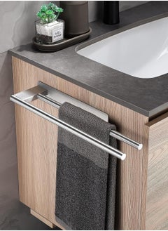 mriya Towel Rail No Drilling Stainless Steel Double Towel Rail Self-Adhesive Two Arm Guest Towel Holder Wall Mounted for Bathroom Kitchen  - Image 2