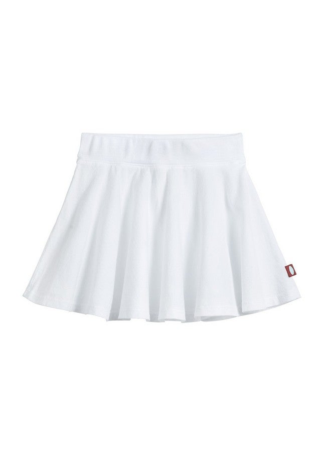 City Threads Made in USA Little Girls Cotton Twirly Skirt Perfect for Sensitive Skin/SPD/Sensory Friendly for School or Play Fall/Spring, White, Size 8 - Image 1