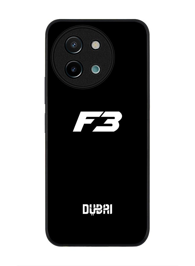 Stylizedd Rugged Black edge case for Vivo Y38 / Vivo Y58 / Vivo Y200i /Vivo T3x, Slim fit Soft Case Flexible Anti Drop TPU Gel Thin Cover -  Faz3 Dubai Black  - Image 1
