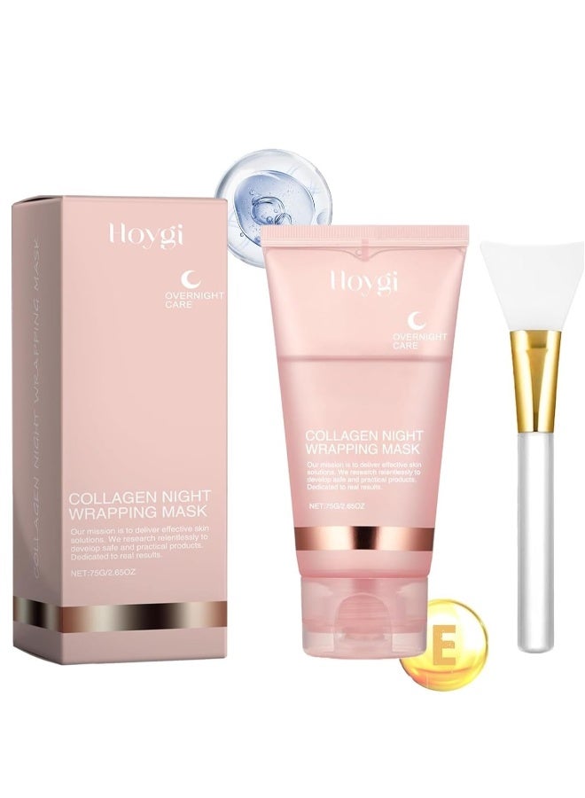 Hoygi Collagen Overnight Wrapping Peel Off Facial Mask Pack - Elasticity & Hydration Care, Reduces Sagging & Dullness - Hydrolyzed Collagen For Glowing Skin - Korean Skin Care(1PCS) - Image 1