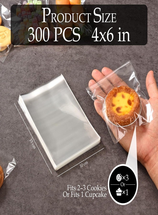 CUZAFO 300 PCS 4x6 Inches Clear Self Sealing Cellophane Bags, Resealable Cookie Bags, Candy and Products - Image 2