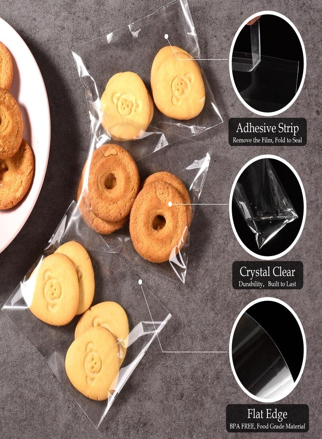 CUZAFO 300 PCS 4x6 Inches Clear Self Sealing Cellophane Bags, Resealable Cookie Bags, Candy and Products - Image 4