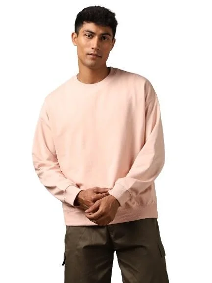 نوبيرو Oversized Pink Clay Sweatshirt for Men