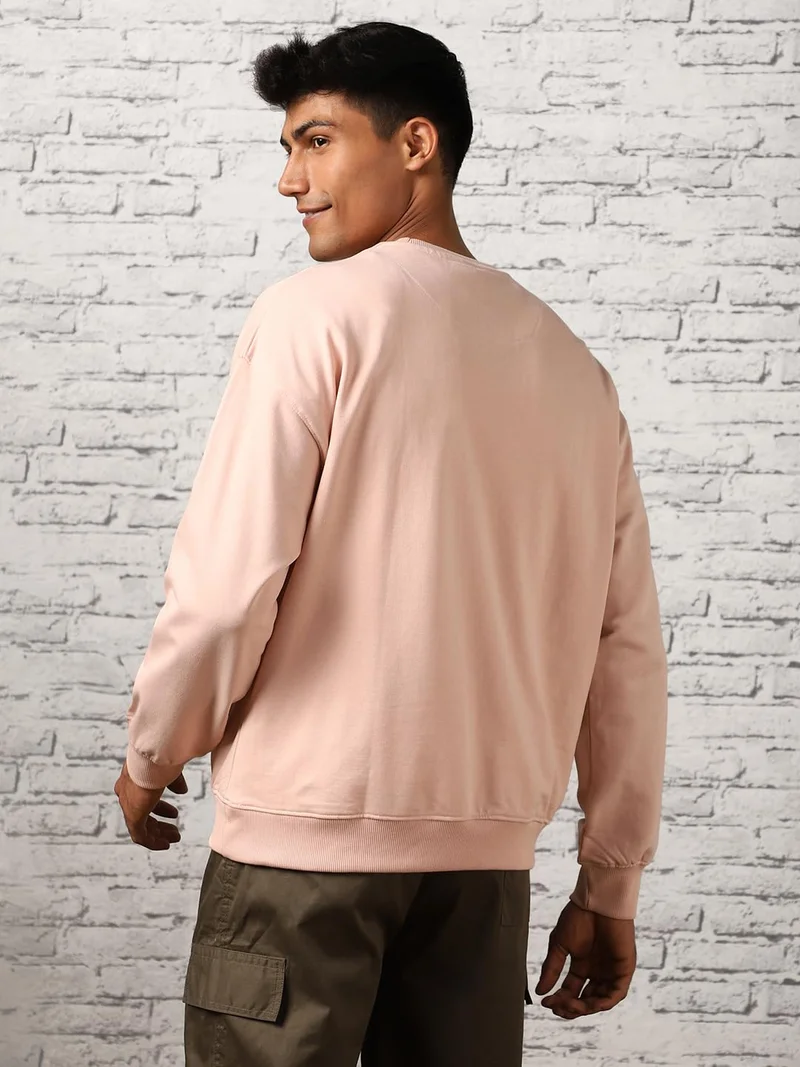 NOBERO  Oversized Pink Clay Sweatshirt for Men for Men | Best Price UAE