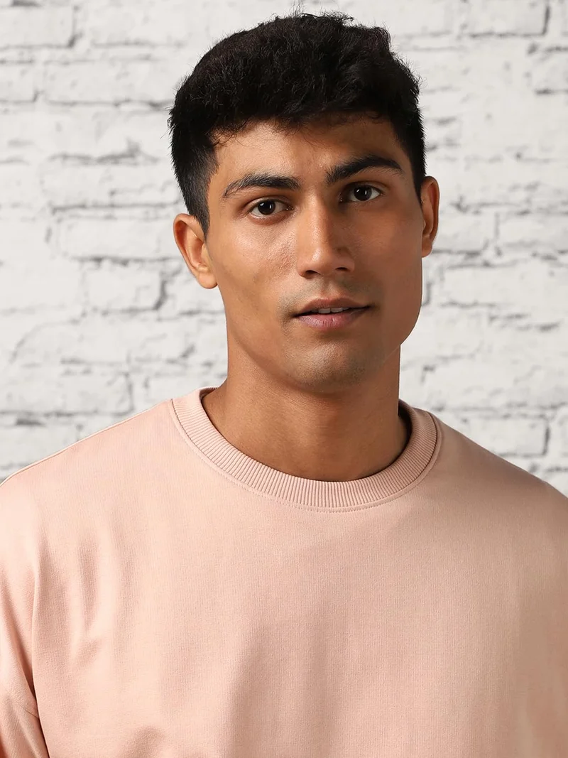 NOBERO  Oversized Pink Clay Sweatshirt for Men for Men | Best Price UAE