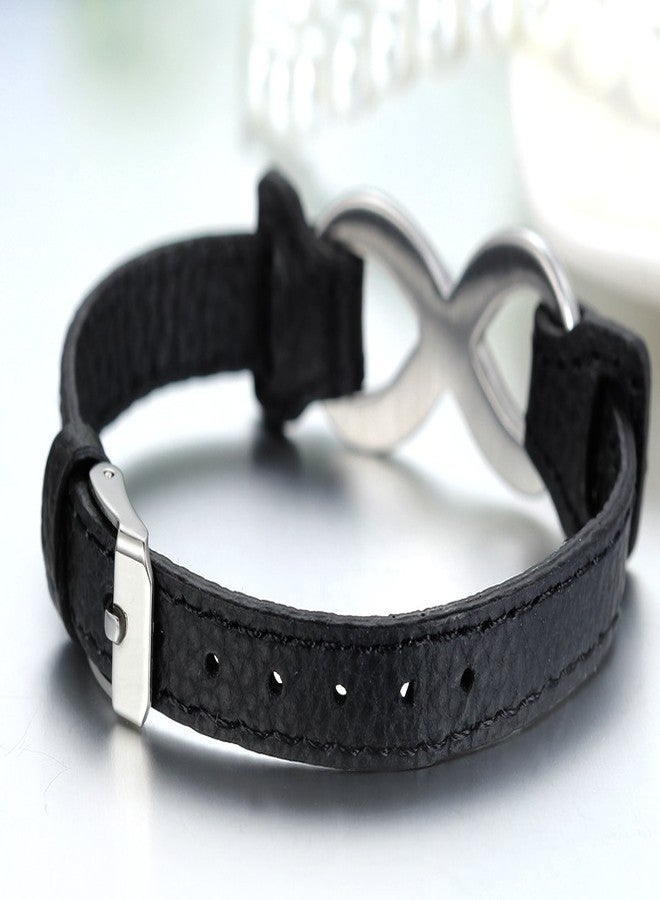 Cupimatch 2PCS Stainless Steel Love Infinity Couples Leather Bracelet for Men Women, Adjustable for Mothers Day - Image 3