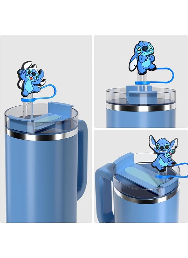 Generic - 5Pcs Straw Cover Cap for Stanley Cup Silicone Straw Topper Compatible with 30&40 Oz Tumbler with Handle 10mm 0.4in Dust-Proof Reusable Straw Tips Lids (Lilo & Stitch) - Image 1