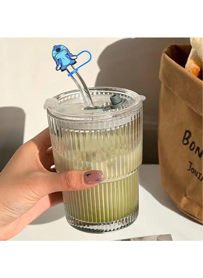 Generic - 5Pcs Straw Cover Cap for Stanley Cup Silicone Straw Topper Compatible with 30&40 Oz Tumbler with Handle 10mm 0.4in Dust-Proof Reusable Straw Tips Lids (Lilo & Stitch) - Image 1