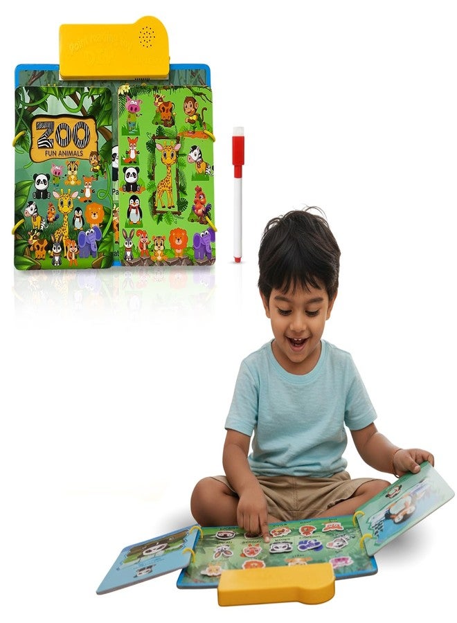 NHR Interactive Musical Zoo Animal Educational Phonetic Learning Book for Kids, DIY Point Reading Audio Book, Smart Learning Toy for Toddlers & Preschoolers (2+ Years) - Image 1