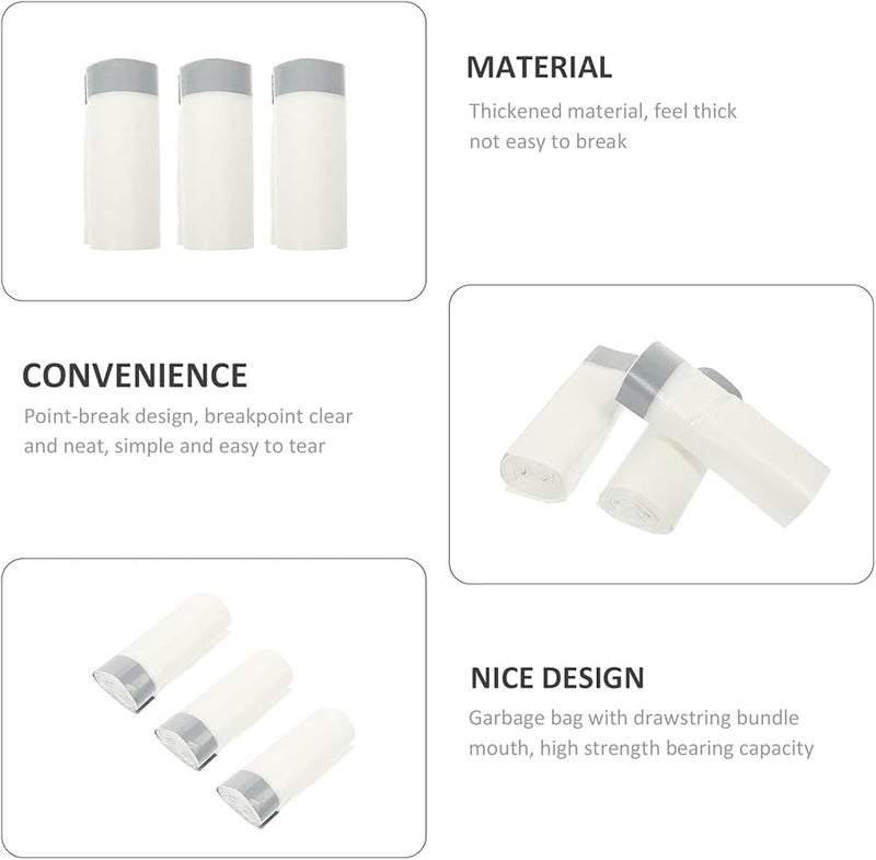 أكياس القمامة بسماكة وحبل سحب 60 قطعة قوية مقاومة للتمزق تحبس الروائح للاستخدام في المطبخ والحمام والمنزل - Image 4