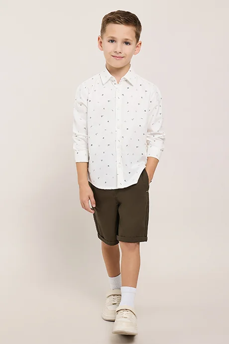 أر أند بي Solid Shorts with Drawstring Waist