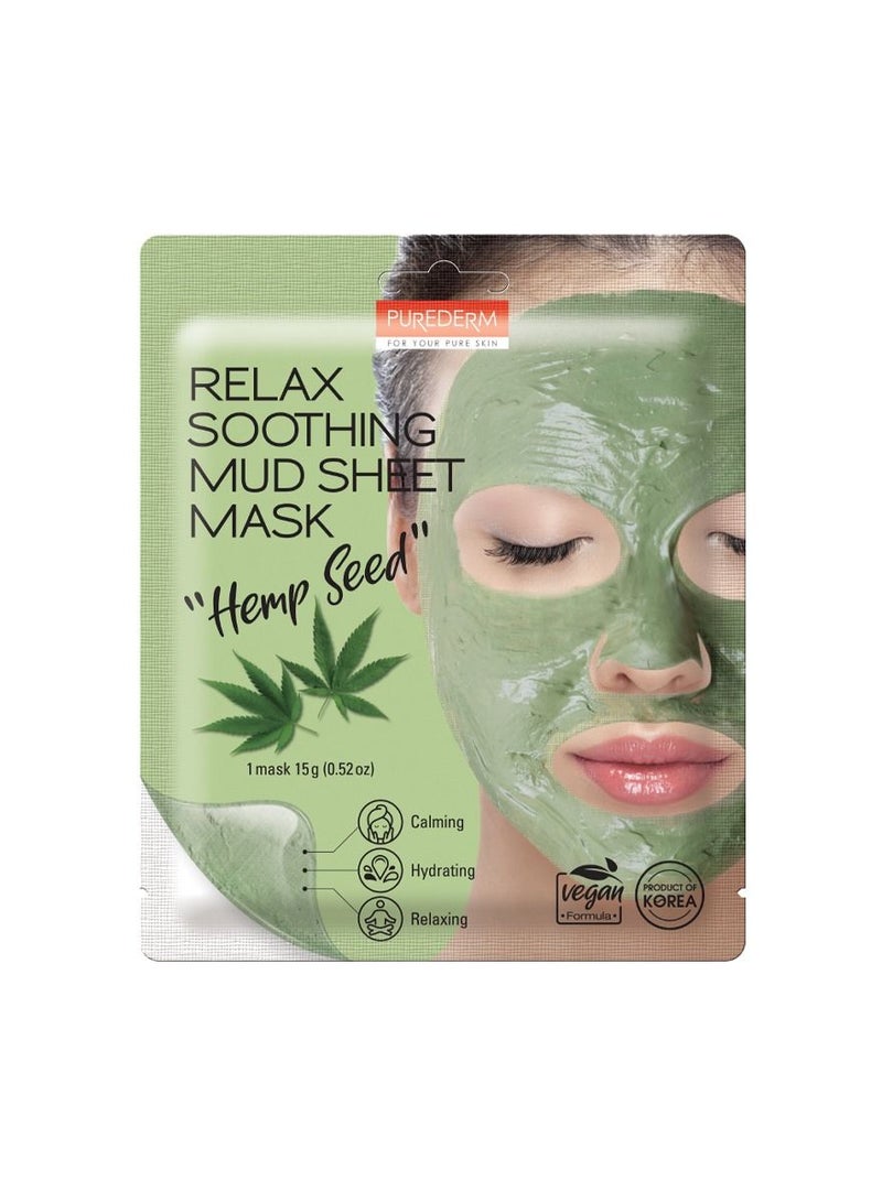 Purederm Relax Hemp Seed Soothing Mud Sheet Mask