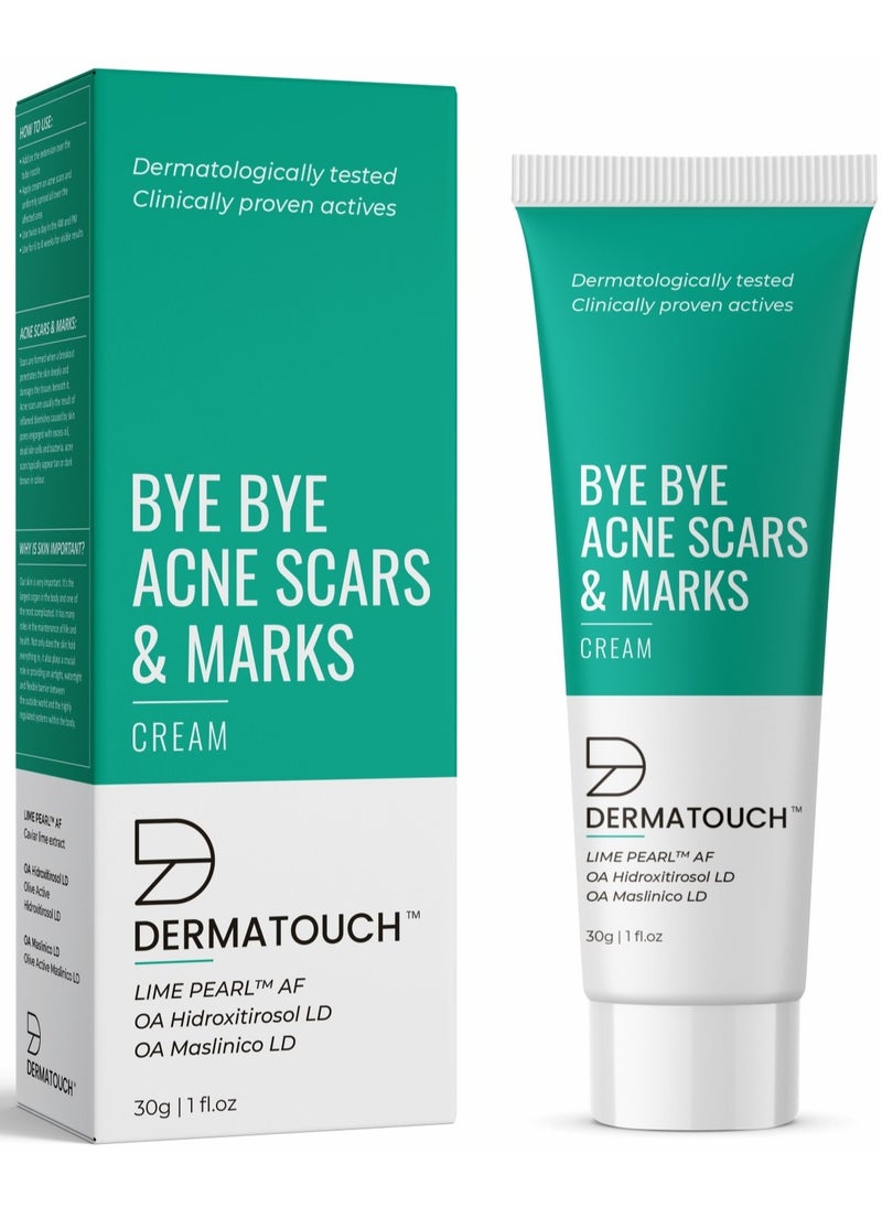 DERMATOUCH DERMATOUCH Bye Bye Acne Scars & Marks Cream || Acne Scars Corrector || Formulated Specially to Address Scars & Marks || Gives Even Skin Tone || Suitable For All Skin Types - 30G  - Image 1