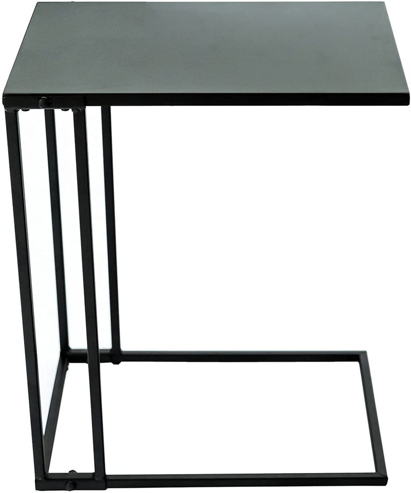 INDIAN DECOR INDIAN DECOR 48339 Side End C Table for Sofa Living Room Couch Table Snack Table That Slide Under for Small Spaces Coffee End Side Sofa Table with Black Metal Frame and Top  - Image 5