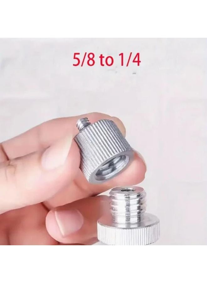 Silvery Laser Level Tripod Adapter 5 8 Inch to 1 4 Inch Threaded Screw Converter Universal Tripod Mount Reducer - Image 4
