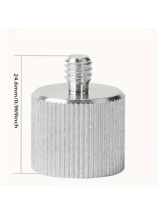 Silvery Laser Level Tripod Adapter 5 8 Inch to 1 4 Inch Threaded Screw Converter Universal Tripod Mount Reducer - Image 3
