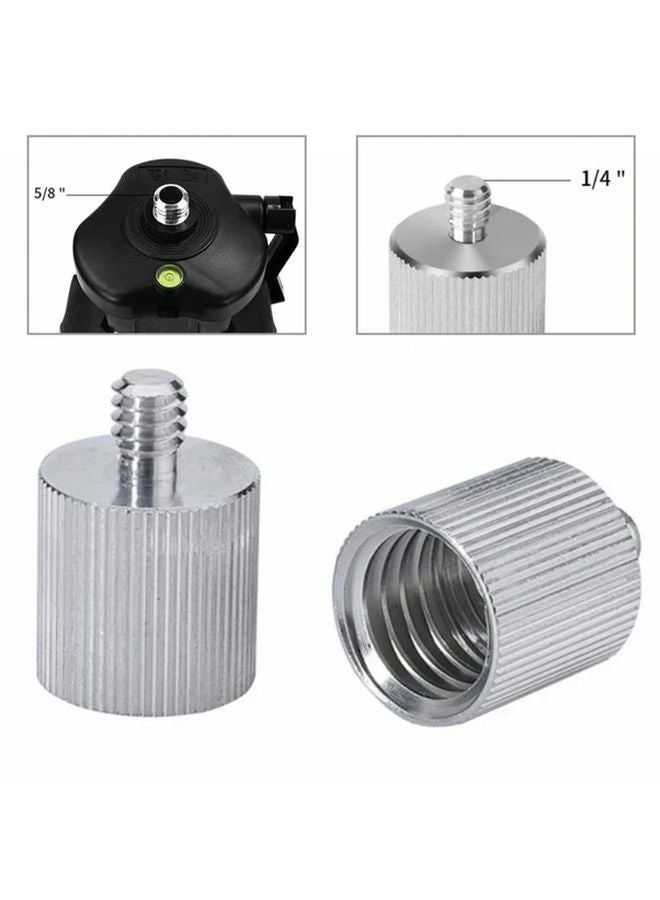 Silvery Laser Level Tripod Adapter 5 8 Inch to 1 4 Inch Threaded Screw Converter Universal Tripod Mount Reducer - Image 2