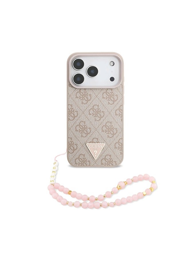 GUESS iPhone 17 Pro Max  MagSafe Case 4G PU Leather With Small 4G Logo & Lanyard /  Magsafe Compatible / Ultra Slim / lightweight design / Easy Installation - Pink - Image 1