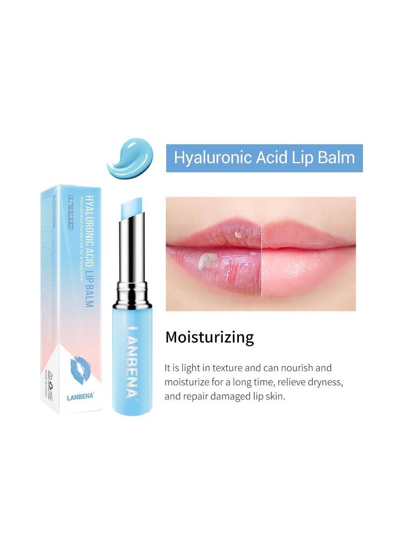 LANBENA بلسم الشفاه حمض الهيالورونيك من LANBENA مرطب للشفاه ومكثف للشفاه يقلل الخطوط الدقيقة ويخفف الجفاف حماية طويلة الأمد عناية مغذية للشفاه - Image 2