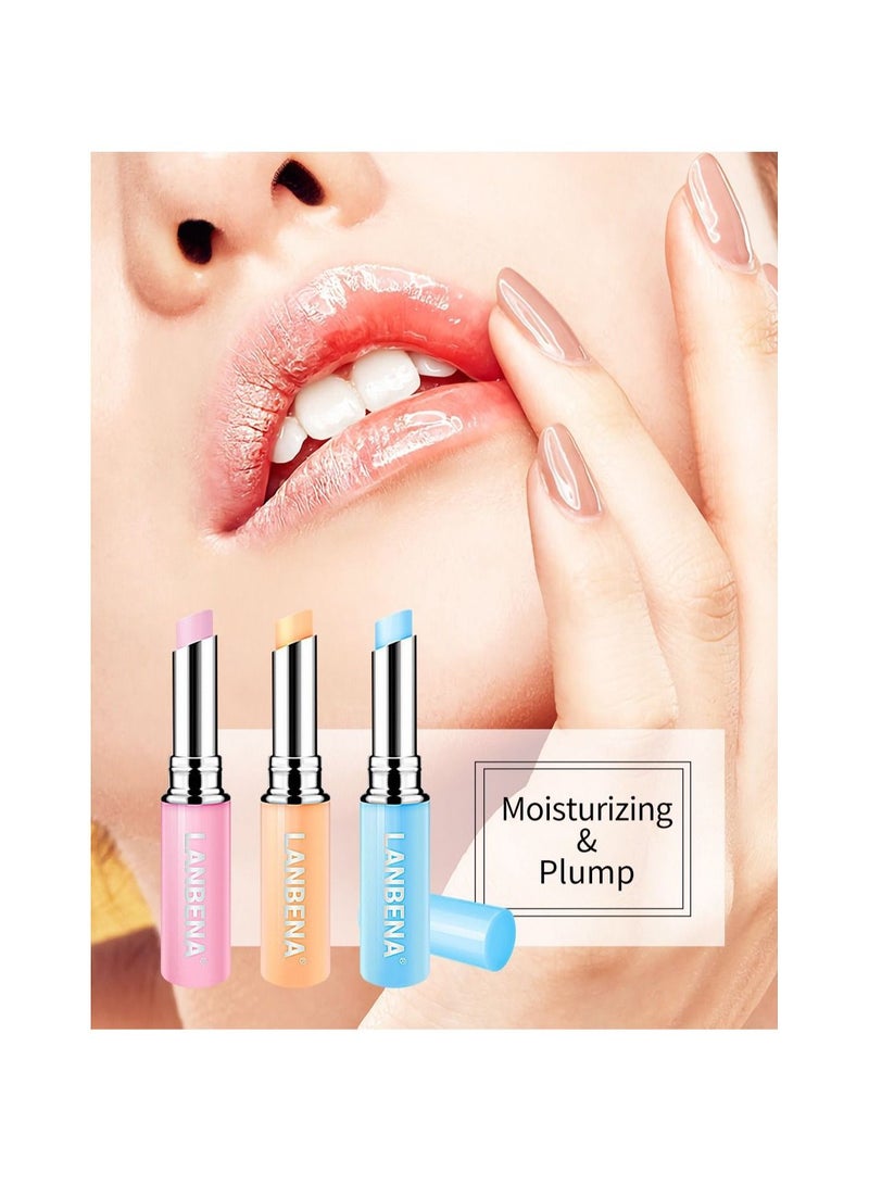LANBENA بلسم الشفاه حمض الهيالورونيك من LANBENA مرطب للشفاه ومكثف للشفاه يقلل الخطوط الدقيقة ويخفف الجفاف حماية طويلة الأمد عناية مغذية للشفاه - Image 3