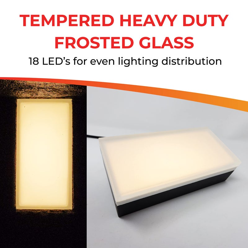 LUMENGY Paver Light 4x8 Inch (3.93x7.87), 2700K Warm White, Glare-Free Brick Lighting for Driveways, Walkways, Pool Decks and Patios, 12V Hardwired, IP67 Waterproof, Drive-Over Rated - Image 4