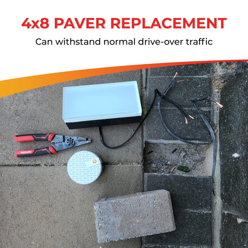 LUMENGY Paver Light 4x8 Inch (3.93x7.87), 2700K Warm White, Glare-Free Brick Lighting for Driveways, Walkways, Pool Decks and Patios, 12V Hardwired, IP67 Waterproof, Drive-Over Rated - Image 5