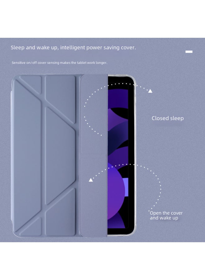 Generic - Protective Case For Ipad Pro11 10.2 Inch Pen Slot Anti-fall Tpu Soft Shell Y-shape For Air4/5th Generation-Color:Tri-fold [white Ice Blue]]-Applicable Model:air3 Generation/Pro10.5 Inch - Image 1