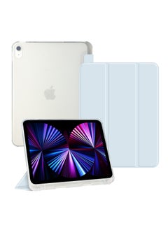 Protective Case For Ipad Pro11 10.2 Inch Pen Slot Anti-fall Tpu Soft Shell Y-shape For Air4/5th Generation-Color:Tri-fold [white Ice Blue]]-Applicable Model:air3 Generation/Pro10.5 Inch