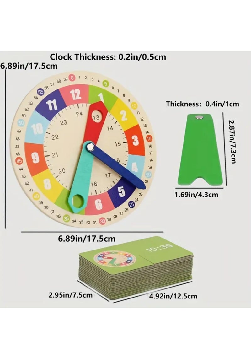 BAYBEE Baybee Wooden Puzzle Clock for Kids Toys, Montessori Teaching Aid Learning Clocks with Question Cards, Learning Early Educational Development Toys for Toddlers Boys Girls Age 2 to 5 Years  - Image 2