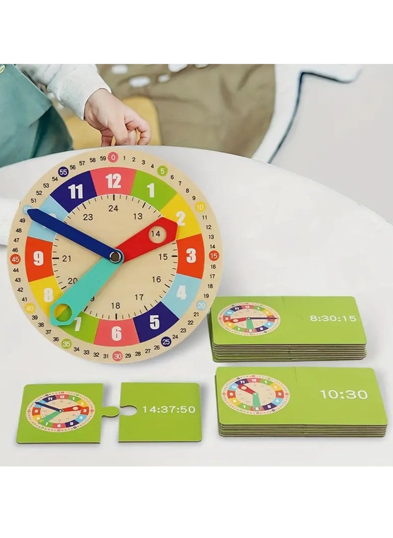 BAYBEE Baybee Wooden Puzzle Clock for Kids Toys, Montessori Teaching Aid Learning Clocks with Question Cards, Learning Early Educational Development Toys for Toddlers Boys Girls Age 2 to 5 Years  - Image 3