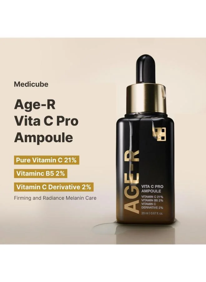 Medicube  Medicube Age-R Vita C Pro Ampoule -Vitamin C Serum for Pigmentation, Uneven Skin Tone, and Hydration for Women | Best Price UAE