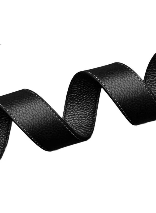Cow Men's Aut Atic Buckle Top Layer Leather Belt Men's Middle-aged And Youth Jeans Business Pants Belt Gift 910 Black - Image 3