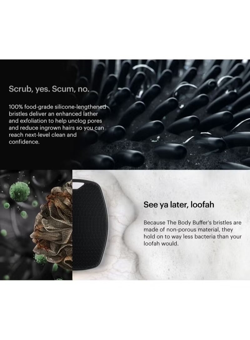 The Body Buffer Premium Silicone Scrubber for Nourishing Cleaning & Exfoliating Your Skin Lather Boosting Bristles with Ergonomic No-Slip Handle Long-Lasting & Easy to Clean Bathing Body Brush - Image 3