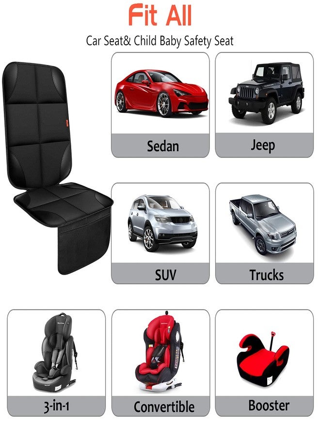XHYANG Car Seat Protector 1 Pack Car Seat Cushion Mat Thickest Padding,Waterproof 600D Fabric Car Seat Covers for Non-Slip Backing Mesh Pockets for Baby and Pet (Beige, 1 Pc) - Image 4