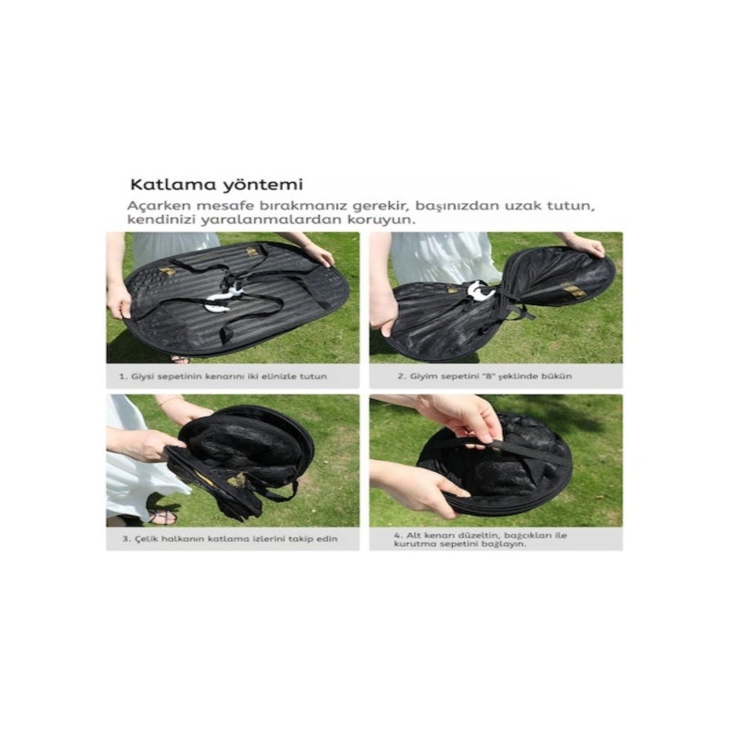 Mesh Drying Basket: Black Fine Mesh Fly-proof Foldable Drying Net - Breathable Space-saving Multi-purpose Drying Basket for Home Food Dry Goods, Fish, Vegetables - Image 3