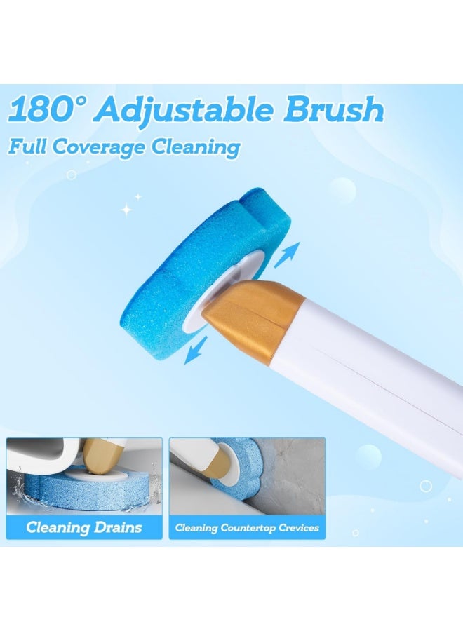 YelaJoy Disposable Toilet Cleaning Brush,  Wall Mounted Toilet Bowl Cleaner Wand with Holder, Clean Stick Brush Heads Kit with Handle, Storage Caddy and 12 Refills for Bathroom Bathtub Cleaning System - Image 2