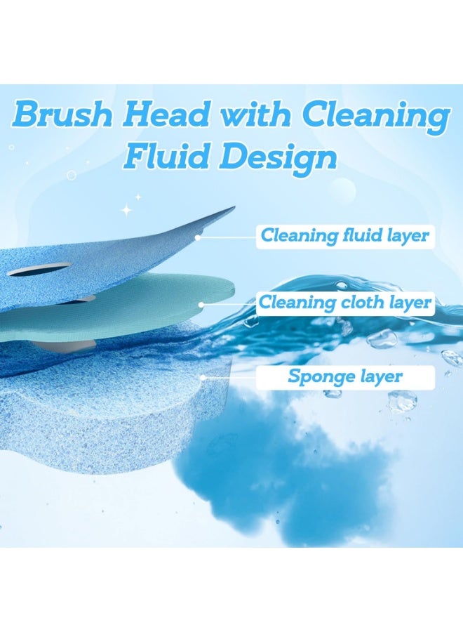 YelaJoy Disposable Toilet Cleaning Brush,  Wall Mounted Toilet Bowl Cleaner Wand with Holder, Clean Stick Brush Heads Kit with Handle, Storage Caddy and 12 Refills for Bathroom Bathtub Cleaning System - Image 3