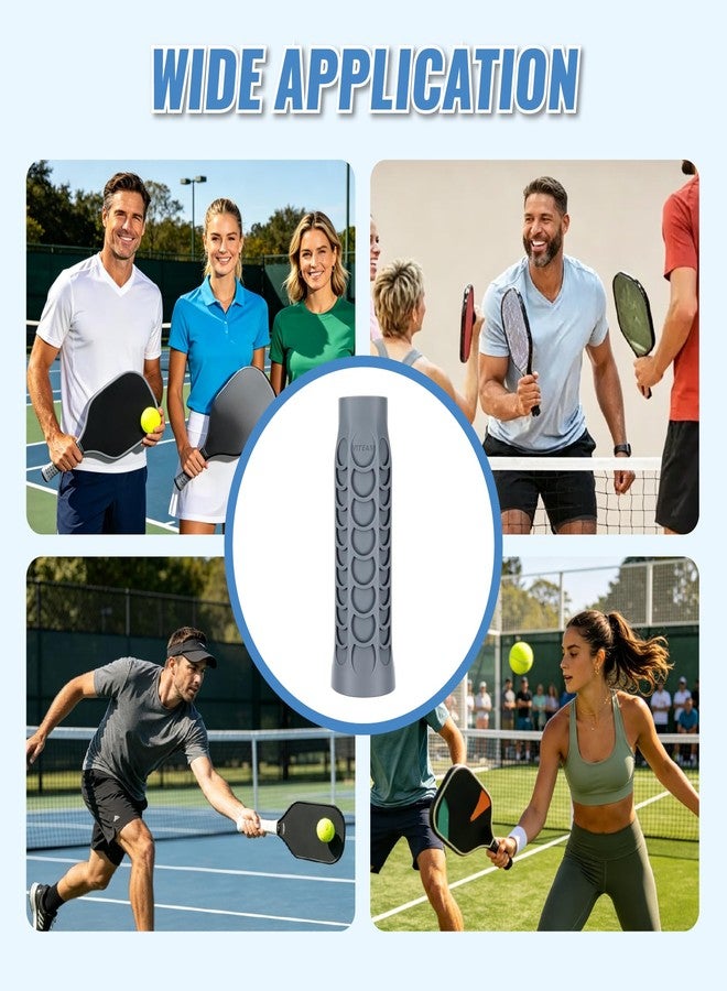 VITEAM Pickleball Paddle Grip Silicone Pickleball Overgrip, Improve Comfort, Reduce Vibration Enhance Grip and Helps Sweaty Hands Grey - Image 5