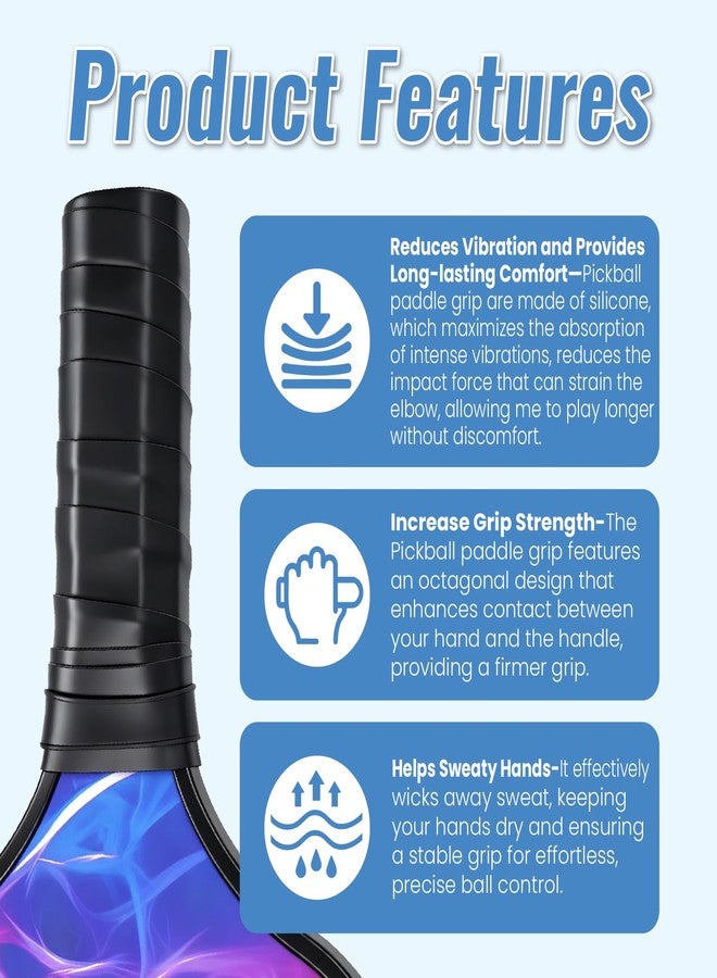 VITEAM Pickleball Paddle Grip Silicone Pickleball Overgrip, Improve Comfort, Reduce Vibration Enhance Grip and Helps Sweaty Hands Grey - Image 2