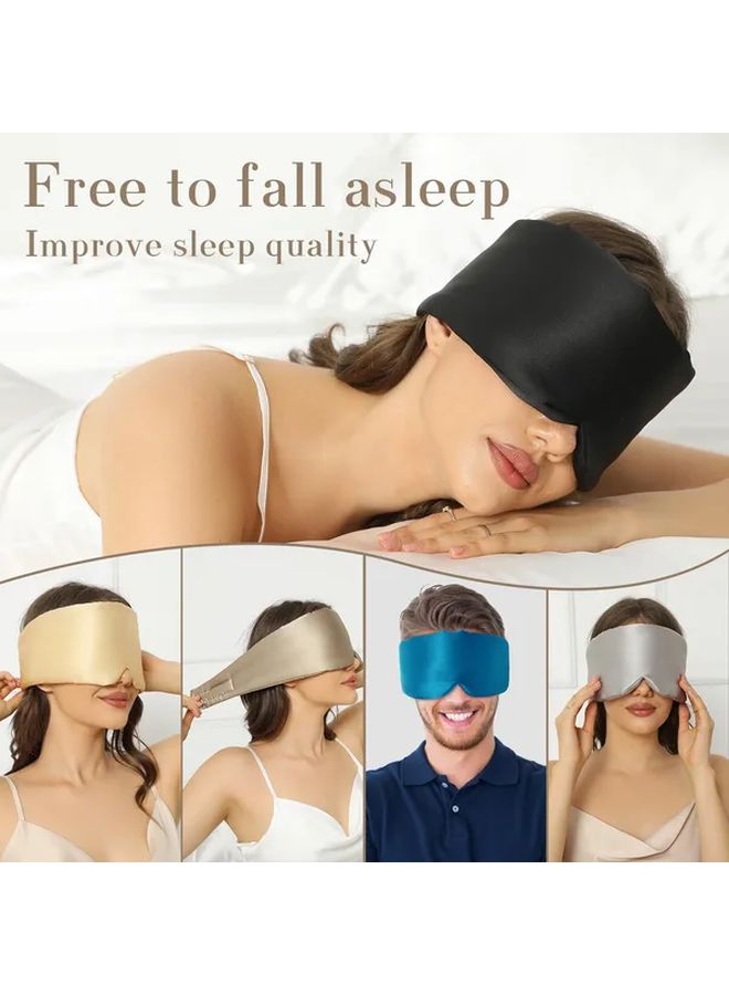 قناع نوم ثلاثي الأبعاد قابل للتعديل للنوم على الجانب - أسود - تصميم عازل للضوء - للاستخدام في السفر والمكتب - Image 5