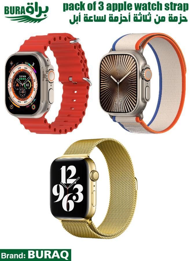 Apple Watch Band Strap For Apple Watch Ultra 2/Ultra 49mm, Series 10 46mm, 9/8/7 45mm, SE2/SE/6/5/4 44mm, 3/2/1 42mm