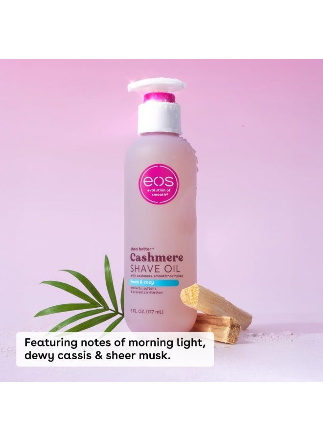 eos Cashmere Shave Oil, Fresh & Cozy, Soothing Moisturizing, Prevents Irritation Razor Burn, Bikini Area-Approved, Body Care, 6 fl oz - Image 2