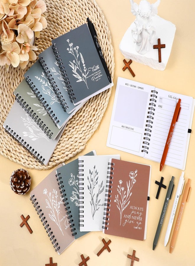 Resurhang 20 Pcs Christian Gift Prayer Spiral Journal with Ballpoint Pen Religious Gift for Church Pastor Clergy Appreciation Sunday School Teacher Team Employee Notebook Christmas (Boho Color) - Image 4