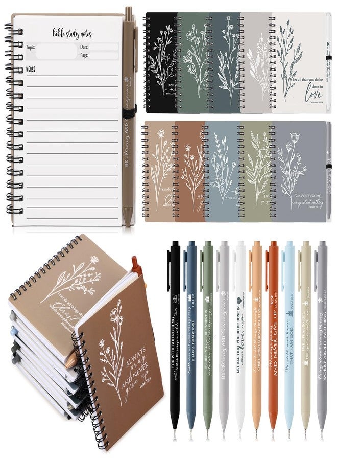Resurhang 20 Pcs Christian Gift Prayer Spiral Journal with Ballpoint Pen Religious Gift for Church Pastor Clergy Appreciation Sunday School Teacher Team Employee Notebook Christmas (Boho Color) - Image 1