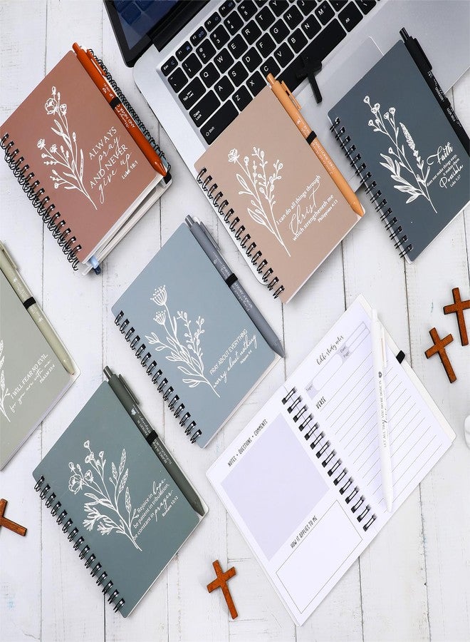 Resurhang 20 Pcs Christian Gift Prayer Spiral Journal with Ballpoint Pen Religious Gift for Church Pastor Clergy Appreciation Sunday School Teacher Team Employee Notebook Christmas (Boho Color) - Image 5