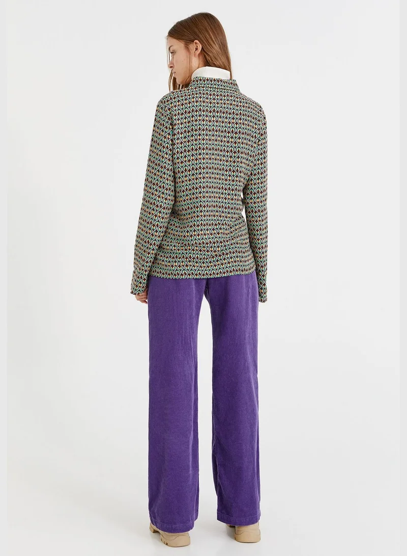 PULL&BEAR Basic geometric print shirt